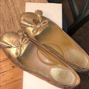 Coach Gold Dahlila Flats
